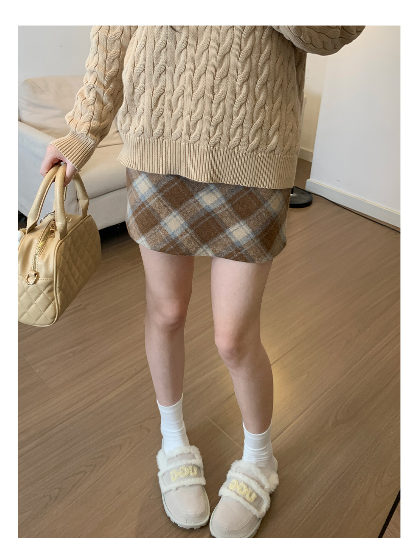 チェックスカート やわらか素材チェックミニスカート