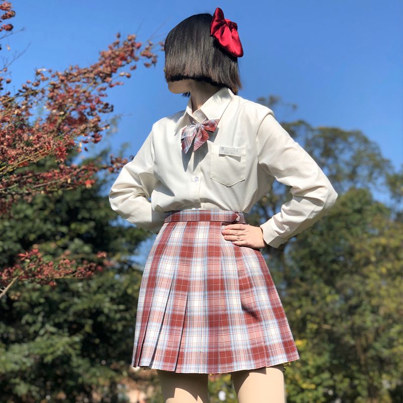 プリーツ制服風チェックスカート