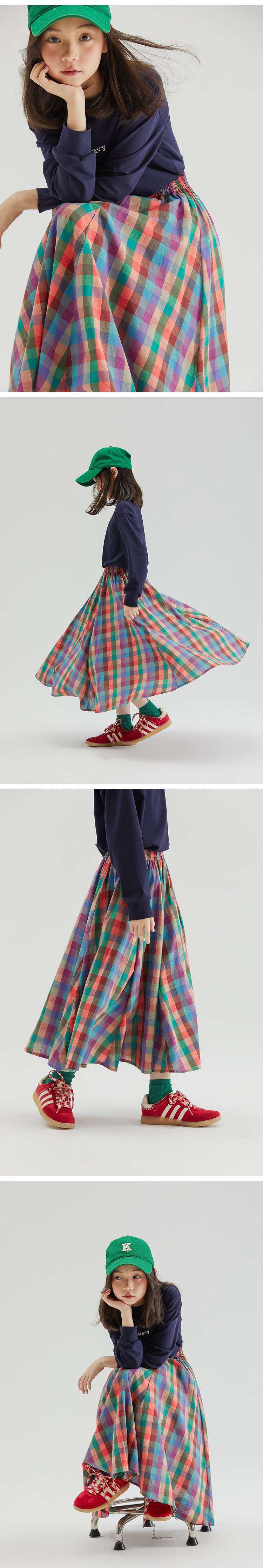 なめらかチェックスカート ゆらめきプリーツ