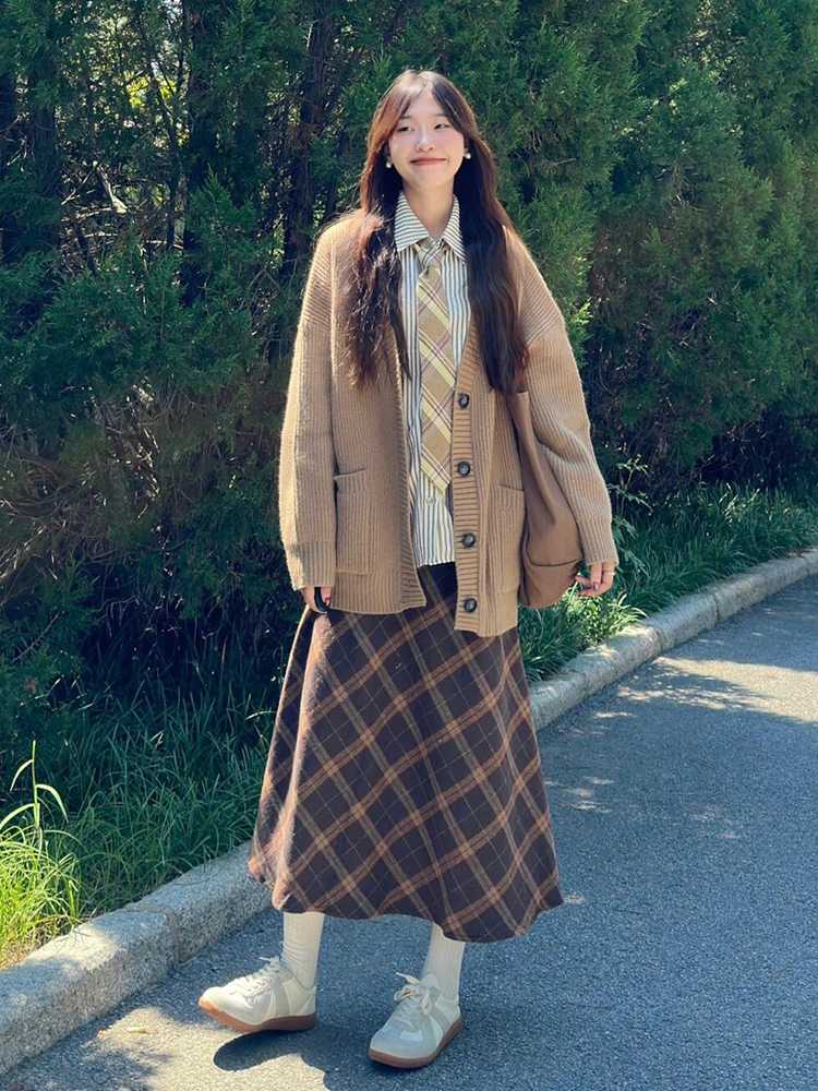 クラシカル プリーツチェックスカート