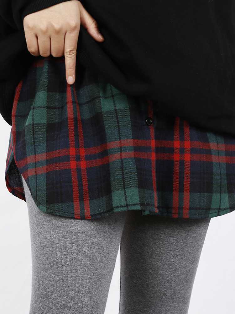 あったかレイヤード風チェックスカート