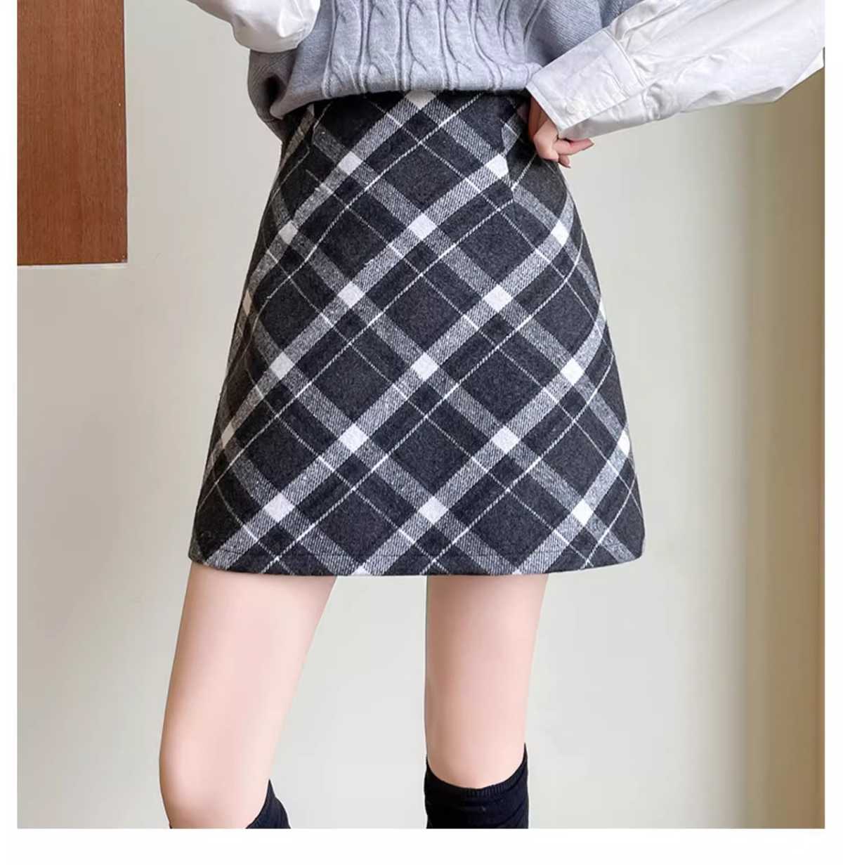 チェックスカート シンプル チェックミニスカート