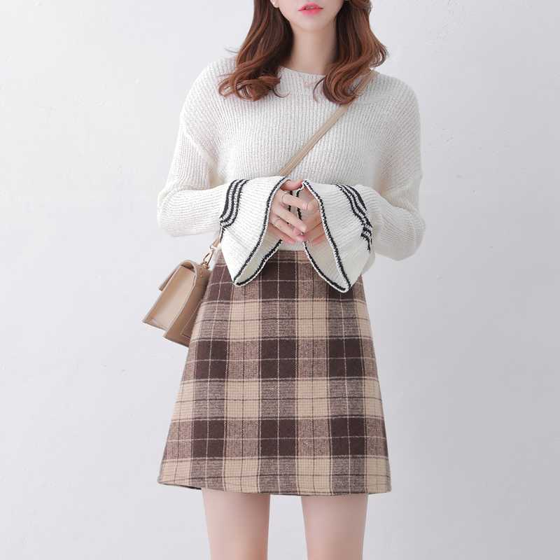 ほっこり可愛い♡あったかチェック柄ミニスカート