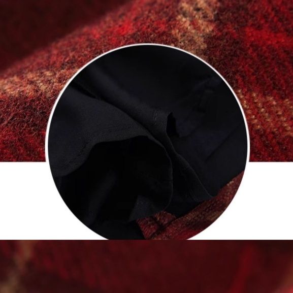 チェックスカート 斜め格子柄のウール混タイトミニスカート