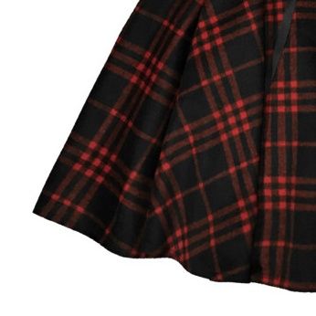 チェックスカート 編み上げハイウエストチェック柄プリーツスカート