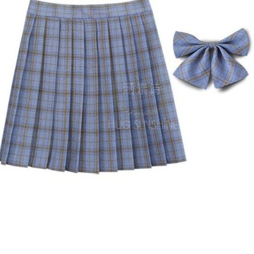 チェックスカート プリーツ仕立てチェック柄ミニスカートリボン付き