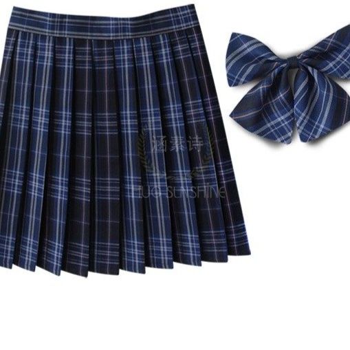 チェックスカート プリーツ仕立てチェック柄ミニスカートリボン付き