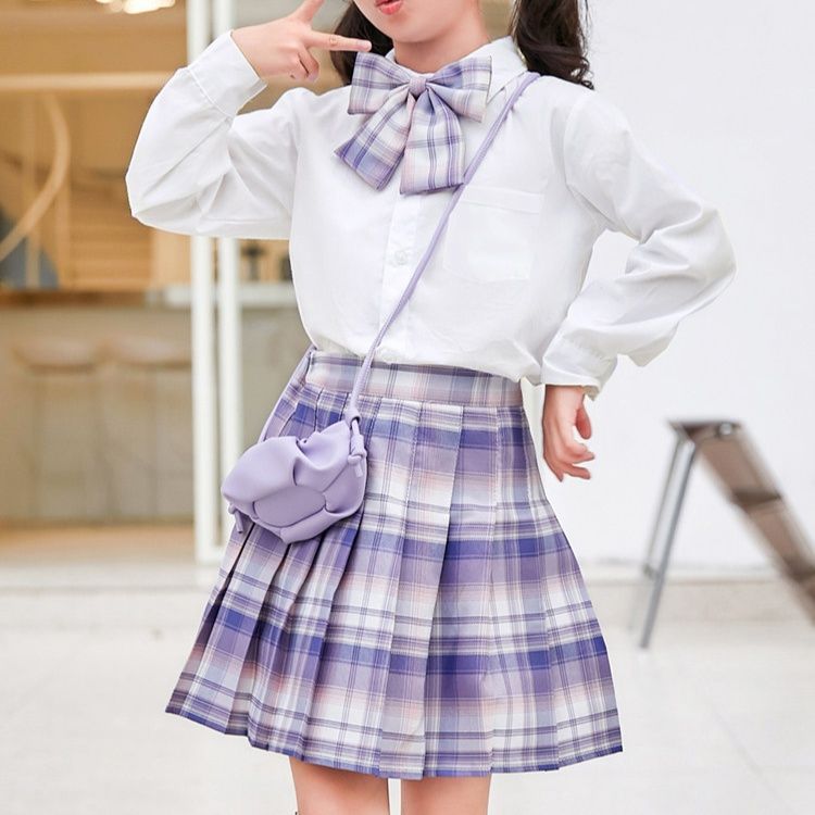 チェックスカート 防走光機能付き格子柄プリーツスカート