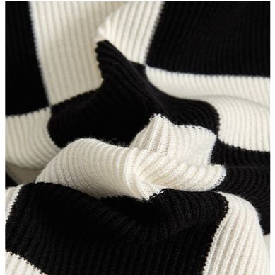 チェックスカート 市松模様ニットタイトスカート