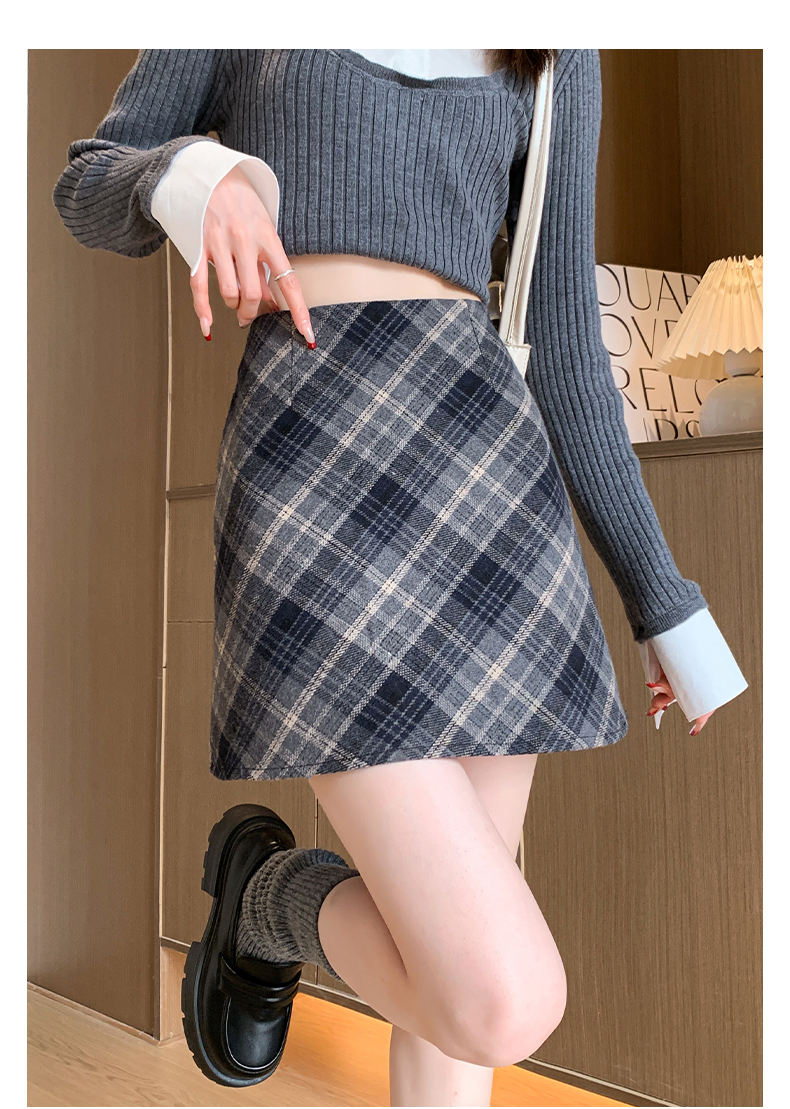 チェックスカート あったかウール チェックミニスカート