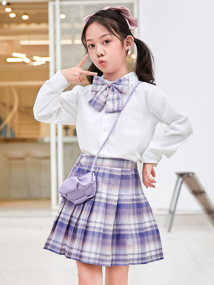 チェックスカート 防走光機能付き格子柄プリーツスカート