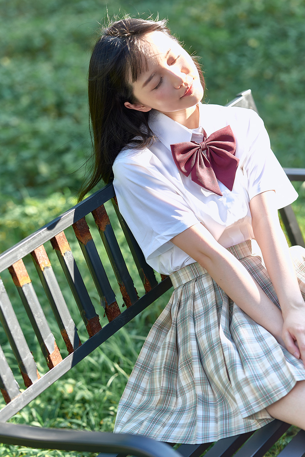 チェックスカート 清楚系格子柄プリーツスカート