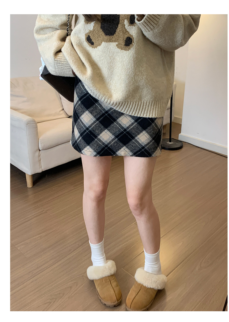 チェックスカート やわらか素材チェックミニスカート