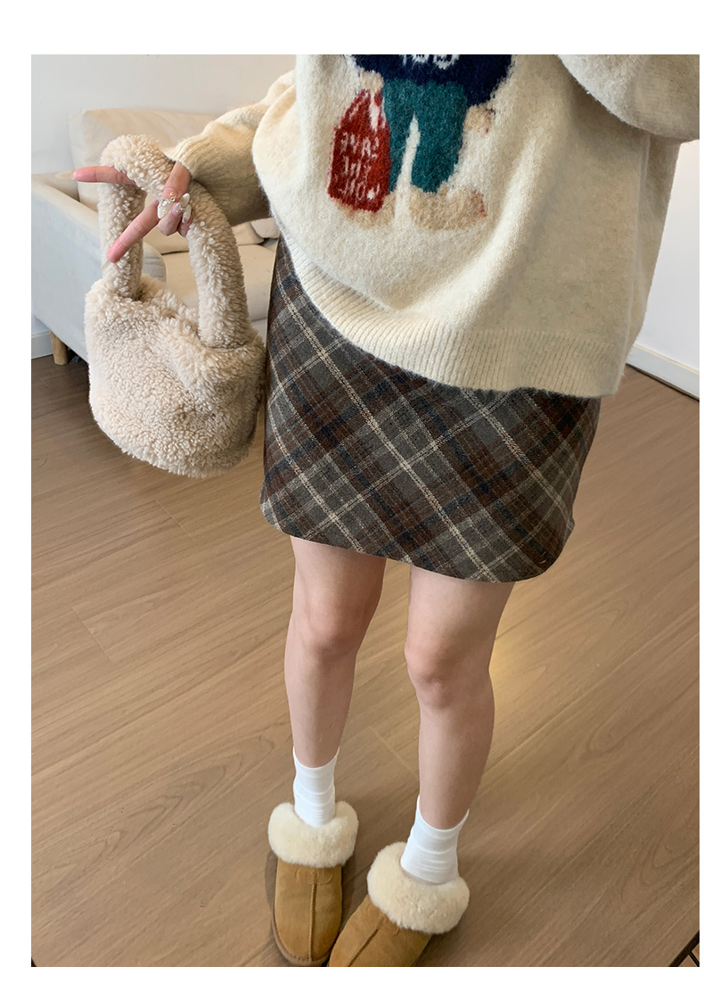 チェックスカート やわらか素材チェックミニスカート
