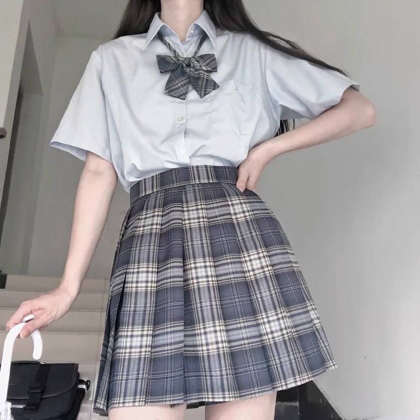 プリーツ制服風チェックスカート