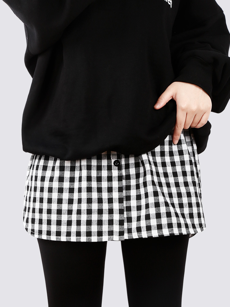 チェックスカート シンプル格子柄ミニスカート
