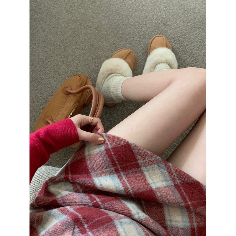 チェックスカート バイアス柄チェックタイトミニスカート