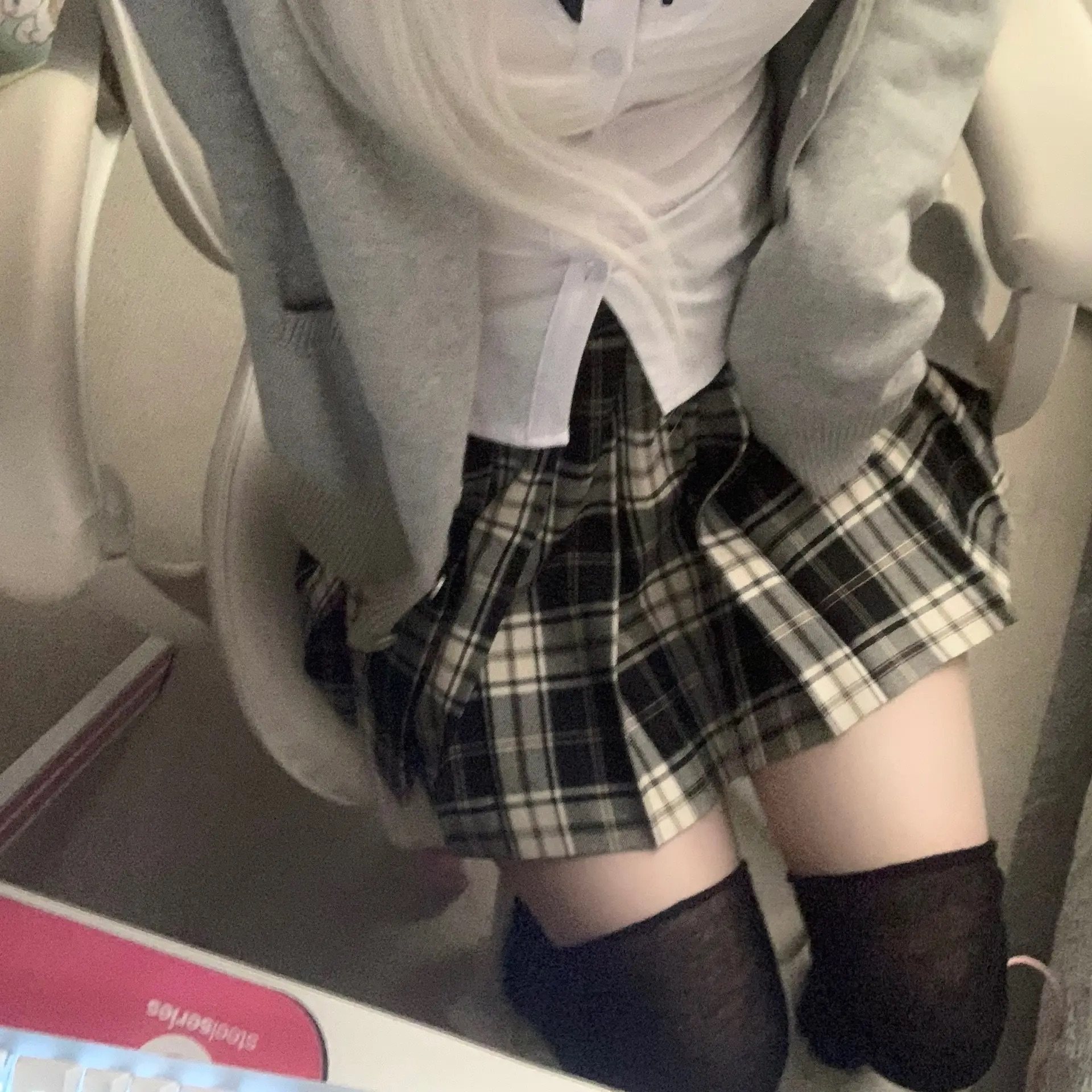 チェックスカート クラシック格子柄プリーツミニスカート