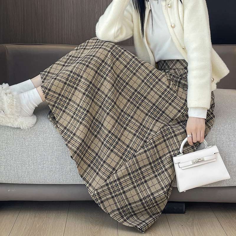 チェックスカート クラシカルチェックロングスカート