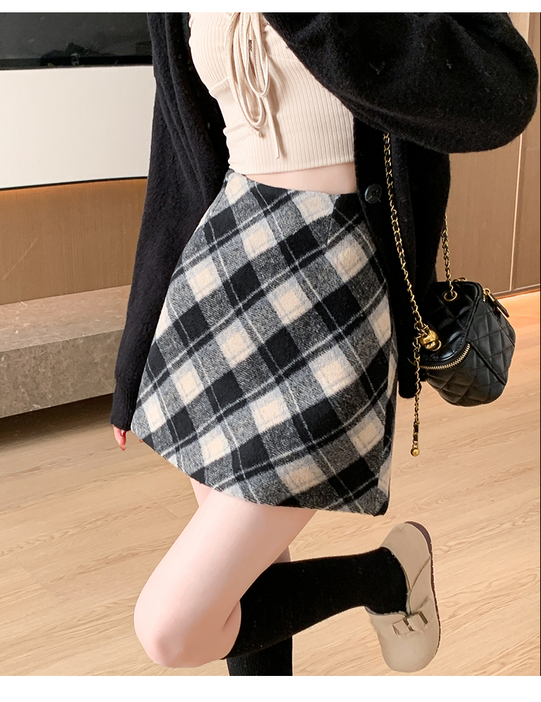 チェックスカート 大人可愛い シンプルチェック柄ミニスカート