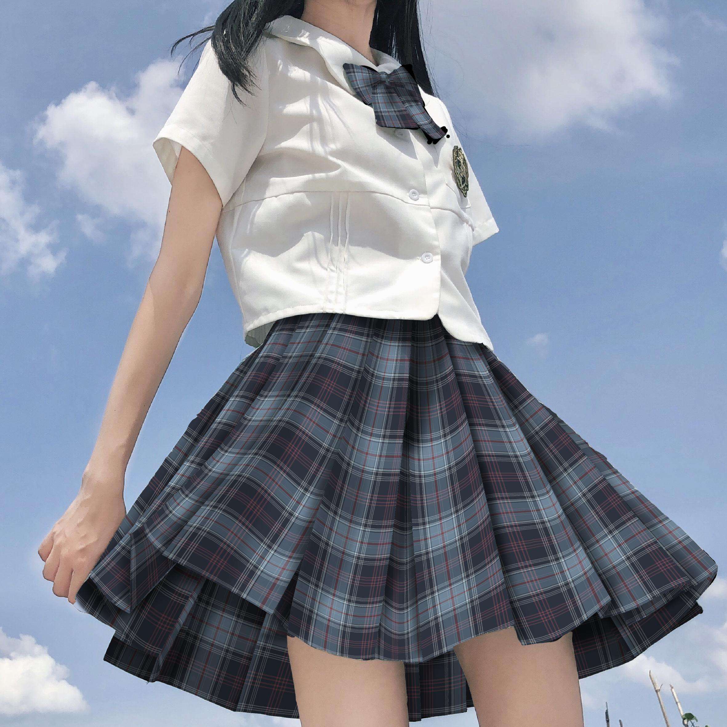制服風プリーツチェックスカート