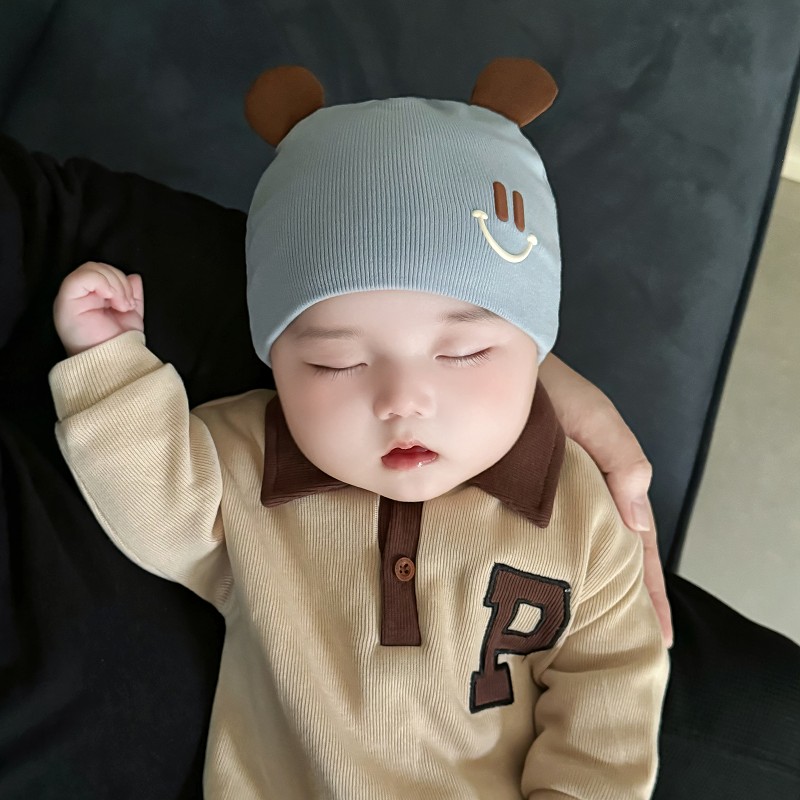 キッズ帽子 くまみみスマイル赤ちゃんニット帽