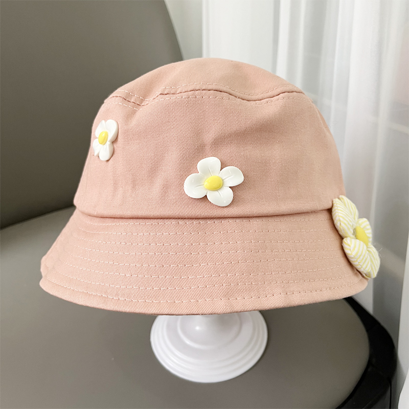 キッズ帽子 お花飾り付きやわらか帽子