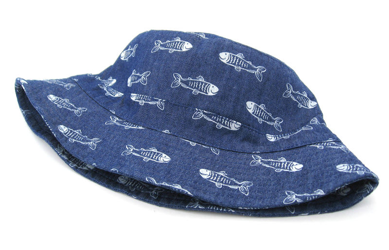 キッズ帽子 お魚模様のあそび帽子