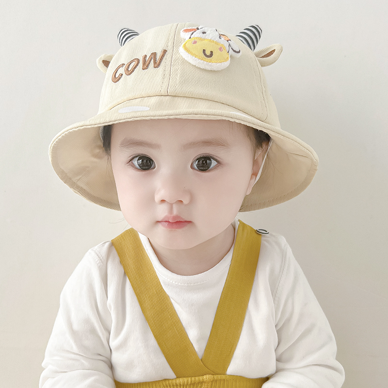キッズ帽子 うし模様のかわいいベビー用バケットハット