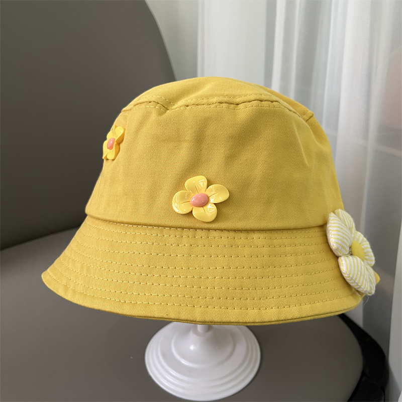 キッズ帽子 お花飾り付きやわらか帽子
