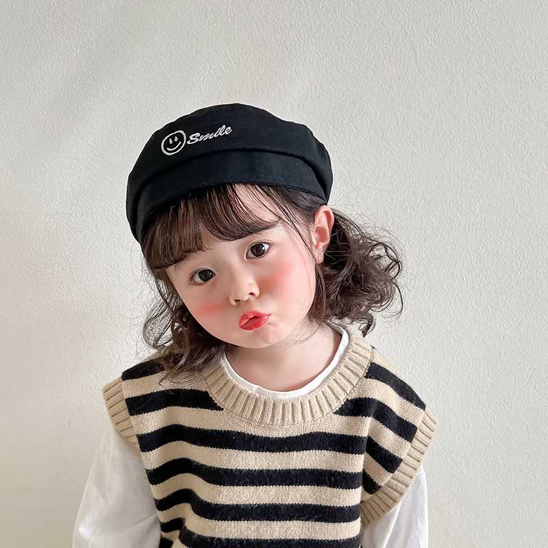 キッズ帽子 にこにこ笑顔 ふわもこベレー帽