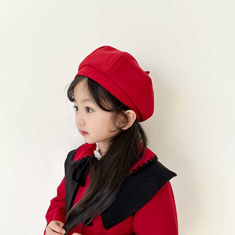 キッズ帽子 ふんわり優しい季節のキッズベレー帽