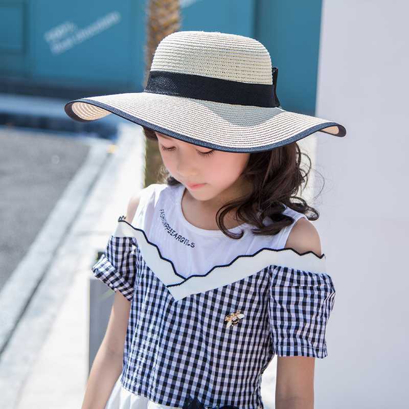 キッズ帽子 夏のお出かけ 日よけ麦わら帽子