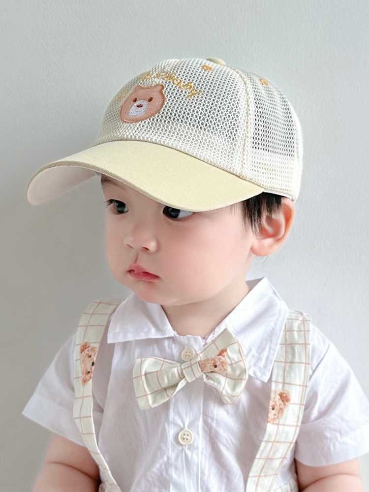 キッズ帽子 くまさん王冠メッシュキャップ