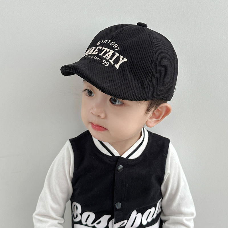 キッズ帽子 コーデュロイ素材 レトロ風 幼児用キャップ