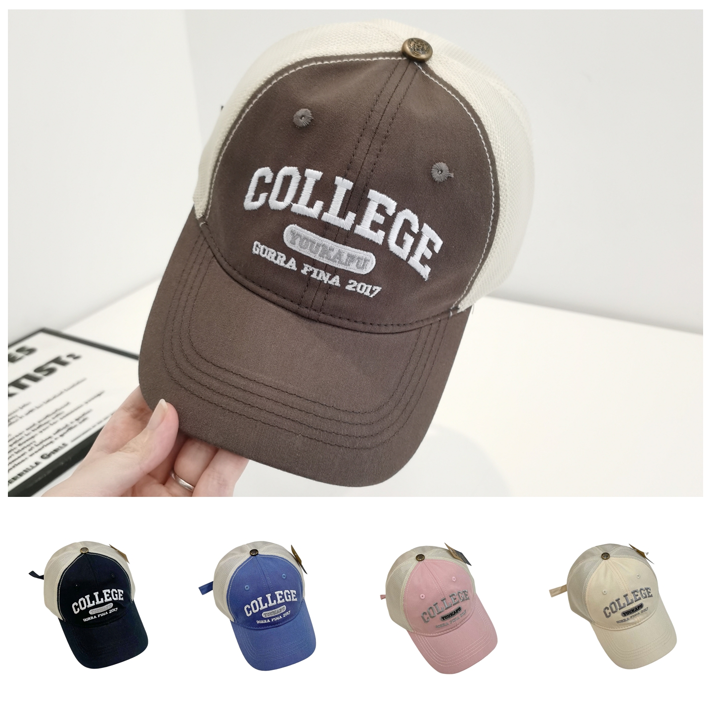 キッズ帽子 『COLLEGE』メッシュキッズキャップ