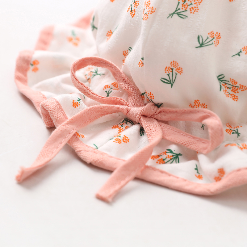 キッズ帽子 小花柄フリルバケットハット
