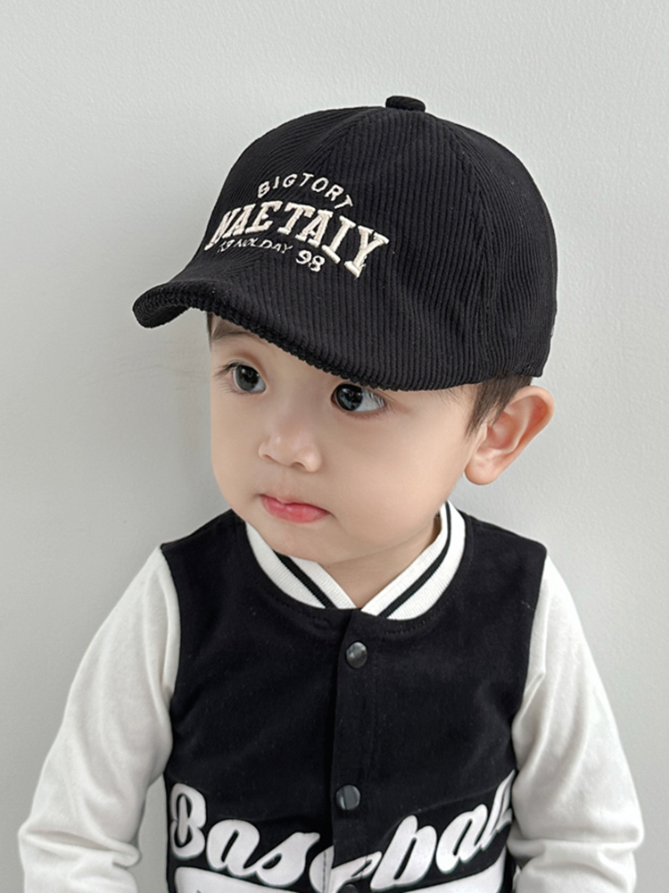 キッズ帽子 コーデュロイ素材 レトロ風 幼児用キャップ