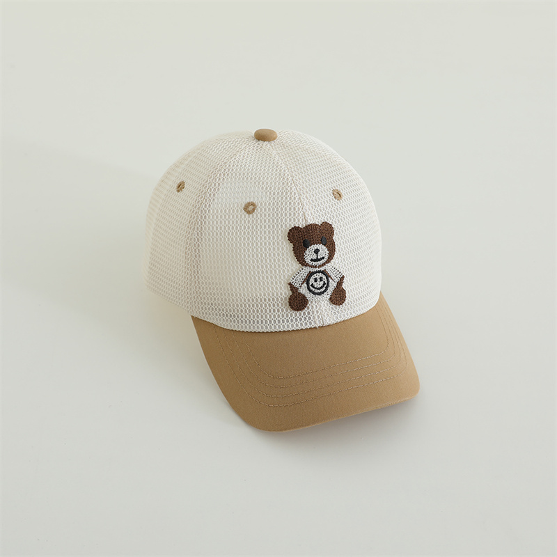 キッズ帽子 くまさん刺繍メッシュキャップ