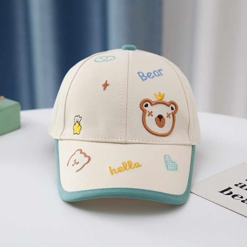 キッズ帽子 王冠くまさん刺繍キッズキャップ