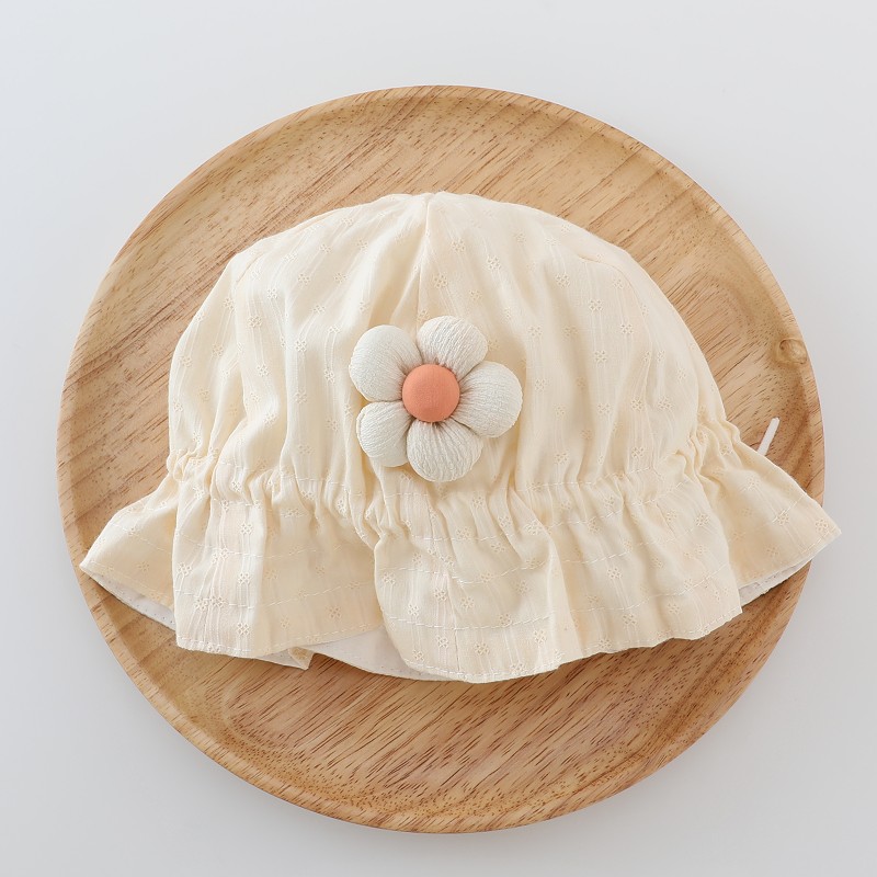 キッズ帽子 花刺繍レース 赤ちゃん用日よけ帽子
