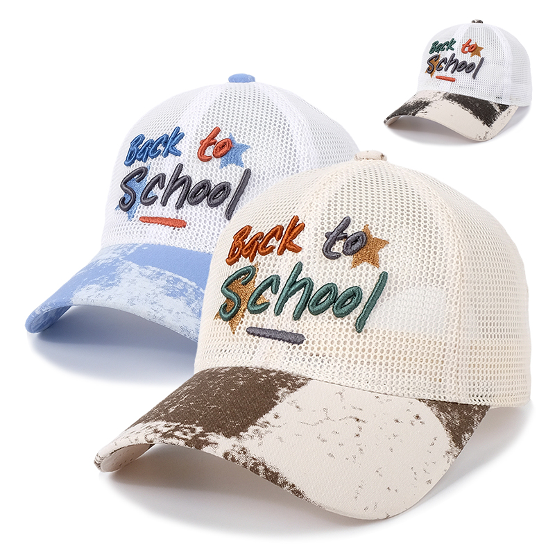 キッズ帽子 Back to schoolメッシュ刺繍キャップ