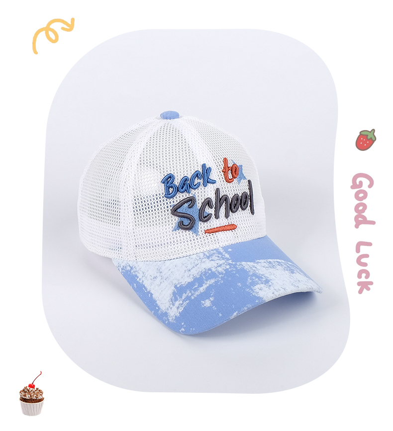 キッズ帽子 Back to schoolメッシュ刺繍キャップ