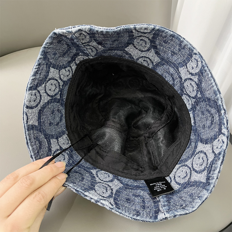 キッズ帽子 にこにこ模様のバケットハット