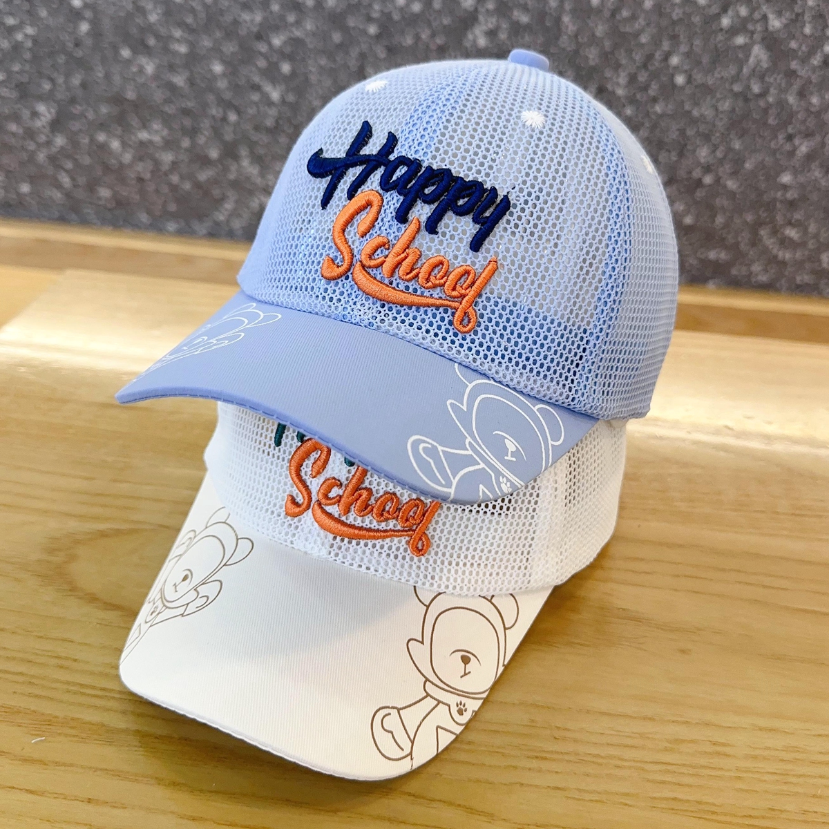 キッズ帽子 Happy school メッシュキャップ
