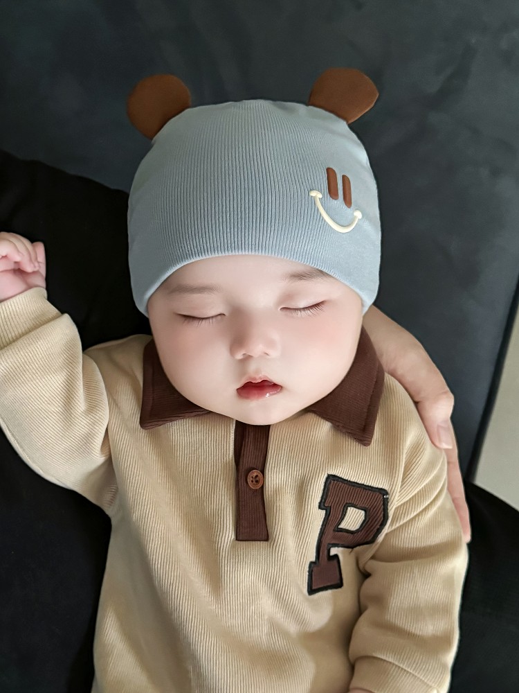 キッズ帽子 くまみみスマイル赤ちゃんニット帽