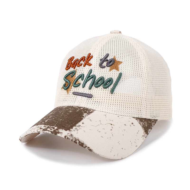 キッズ帽子 Back to schoolメッシュ刺繍キャップ