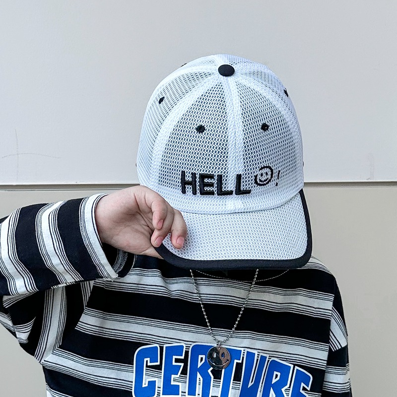 キッズ帽子 メッシュ笑顔HELLOキャップ