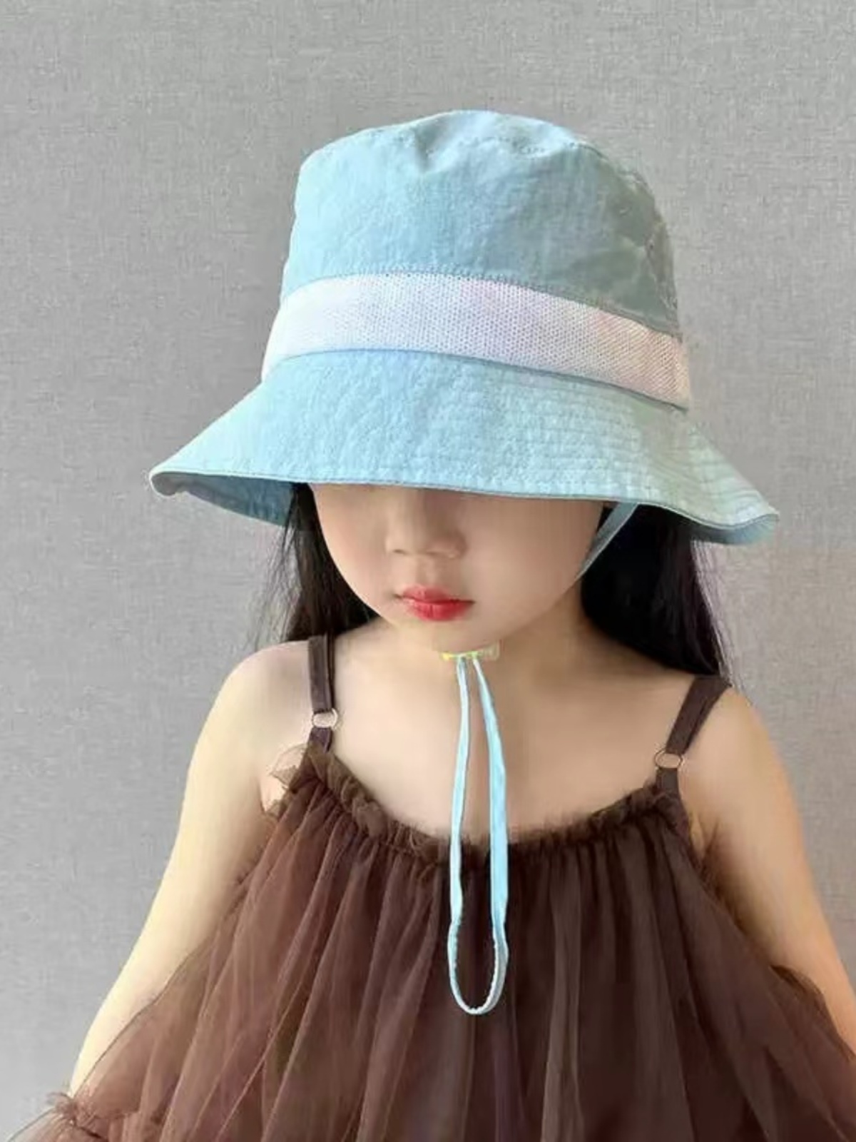 キッズ帽子 あご紐付き バケットハット