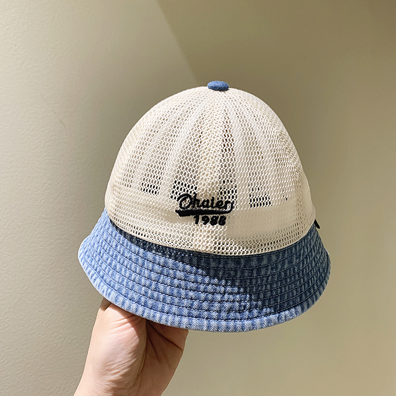 キッズ帽子 メッシュ通気性バケットハット 夏向け